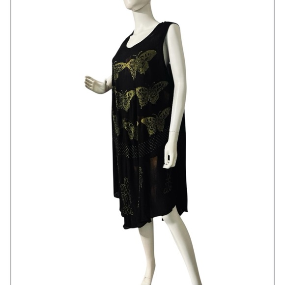 Black and yellow Asymmetrical High-Low Sundress 100% VISCOSE 

FREE SIZE - Picture 3 of 9